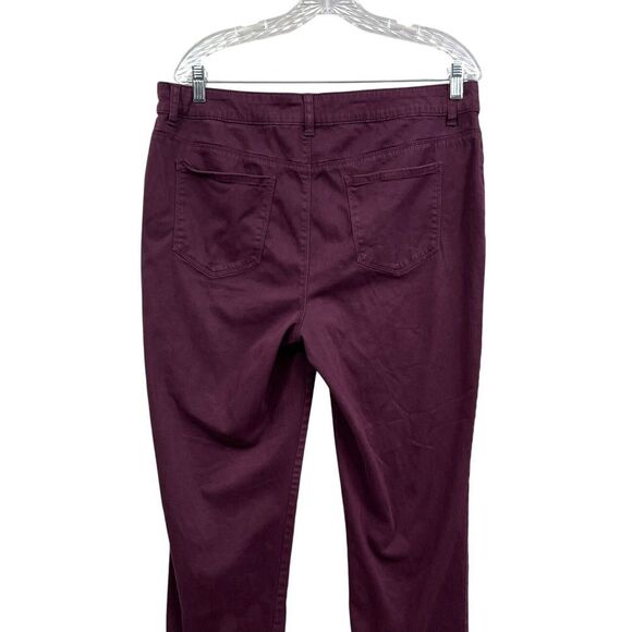 Chico's Womens Pants Stretch Ankle High Rise Zip Fly Burgundy‎ Size 2 Reg - Picture 6 of 6